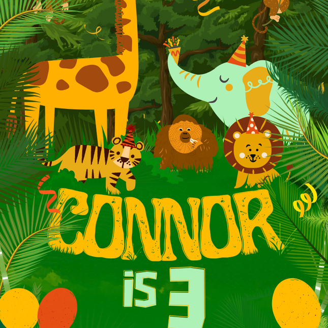 Jungle Theme Birthday Banner