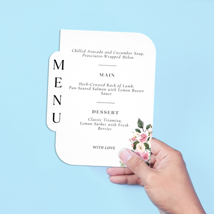 Personalized Shape Menu Card - Die-cut and Single sided only