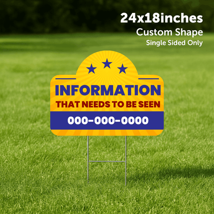 Personalized Shaped Yard Sign - 18x24 in - Single-Sided