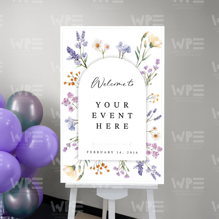 Floral Welcome Sign - Design 003
