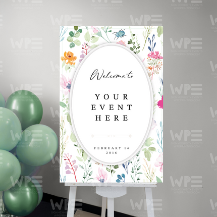Floral Welcome Sign - Design 002
