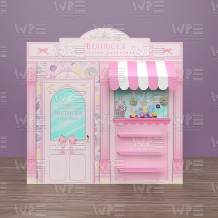Colorful Candy Store Backdrop Party Birthday shelf 3d awning for festive celebrations