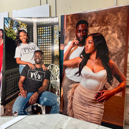 WPEProduction extra large foam prints backdrops featuring couples posing in stylish outfits indoors
