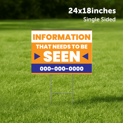 Single Sided Yard Sign 18x24