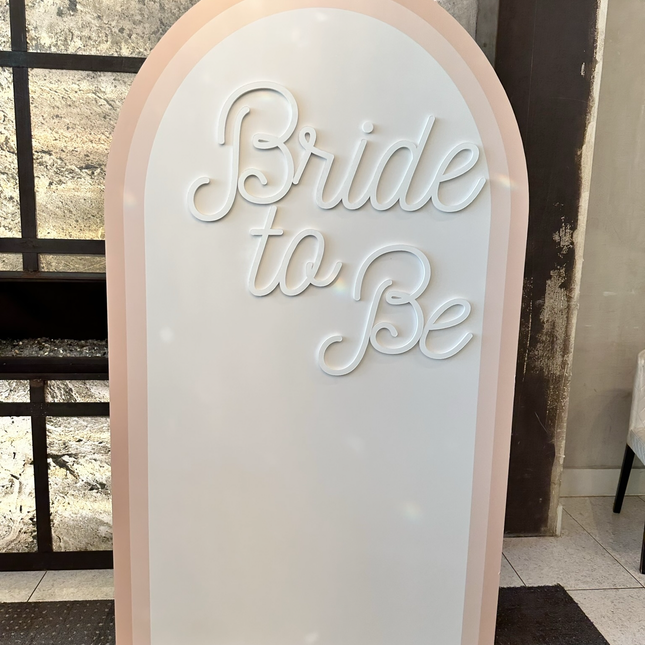 6.5ft Bride to Be Foam Board Backdrop