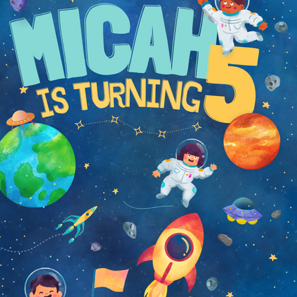 Space Theme Birthday Banner