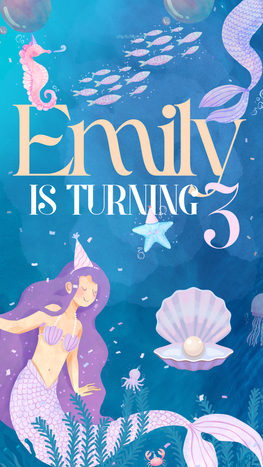 Mermaid Theme Birthday Banner
