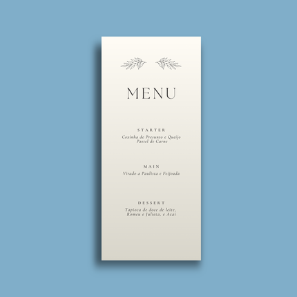 Menu Cards - Premium 130lb Paper