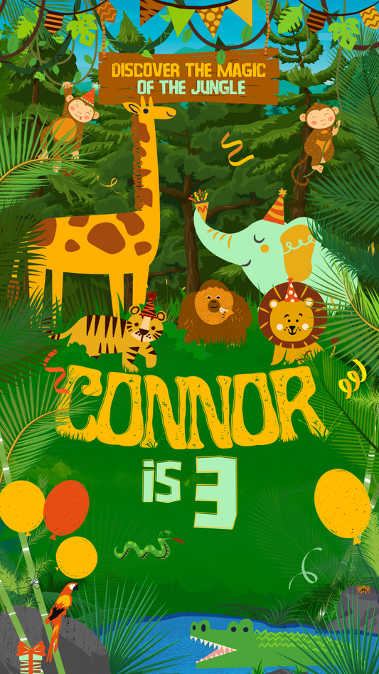 Jungle Theme Birthday Banner