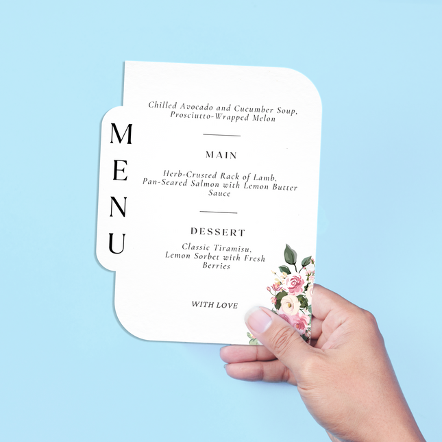 Personalized Shape Menu Card - Die-cut