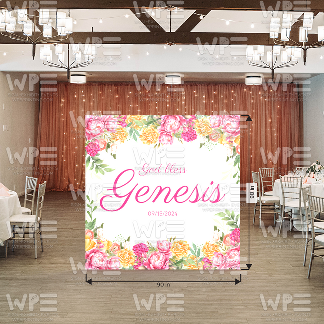 Vibrant Floral Floor Decal 90"x90"