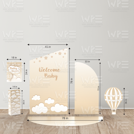 Dreamy Sky Baby Shower Backdrop Set