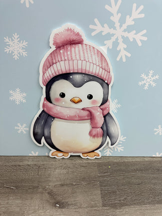 2ft pink penguin cutout- final sale