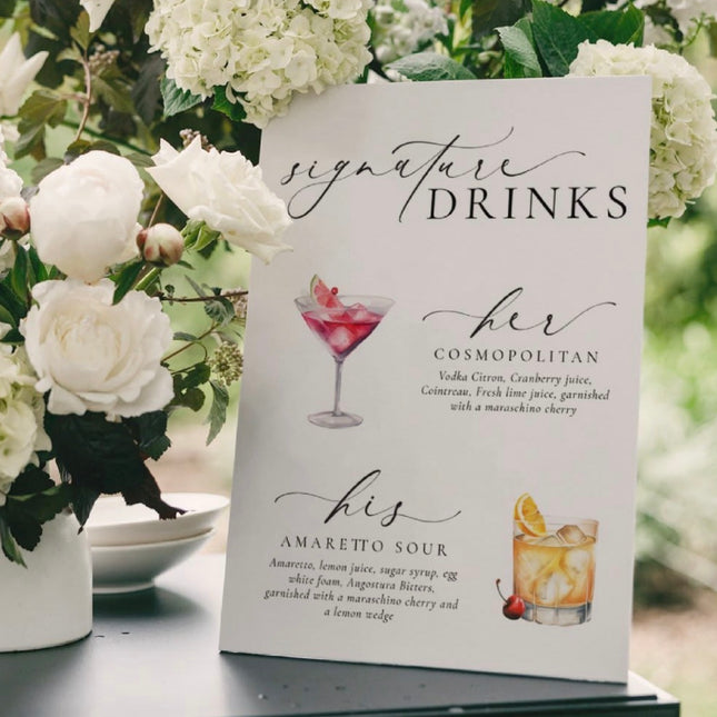 Custom Bar Sign- Drink Menu Foam Board Material