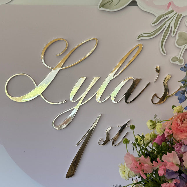 Gold/Silver Metallic 3D Lettering - 1  Line