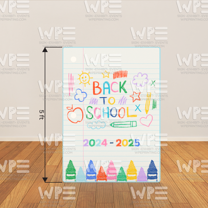 "Back to School Crayon" Backdrop 3.5ft x 5ft