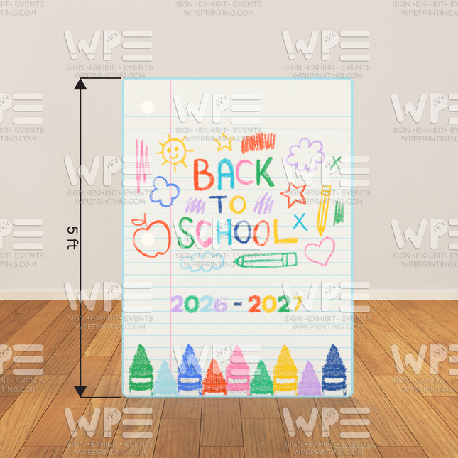 "Back to School Crayon" Backdrop 3.5ft x 5ft