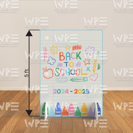 "Back to School Crayon" Backdrop 3.5ft x 5ft