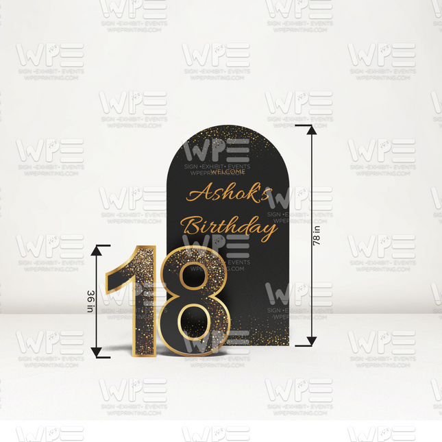 Milestone Backdrop with Two Digit Numbers- (Balloons not included)