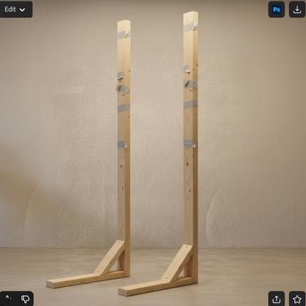 2 Tall Support Legs - Sturdy Wood