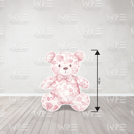 Toile de Jouy Bear Cutout – A Timeless Touch of Elegance 3.5ft