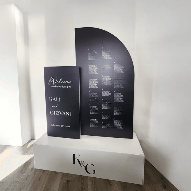 Welcome Sign and Seating Chart With Base