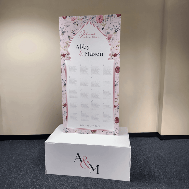 Seating Chart With Base- Single Board (Choose Shape)