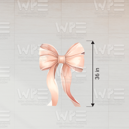 Double arch floral set with Bow backdrop featuring a large soft pink bow measuring 36 inches tall
