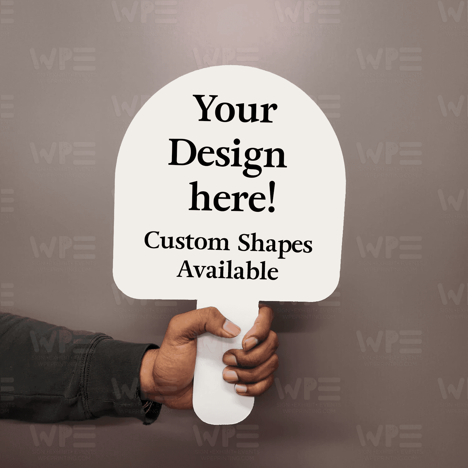 Handheld Signboards Custom Shaped Handheld Signs – WPE Production