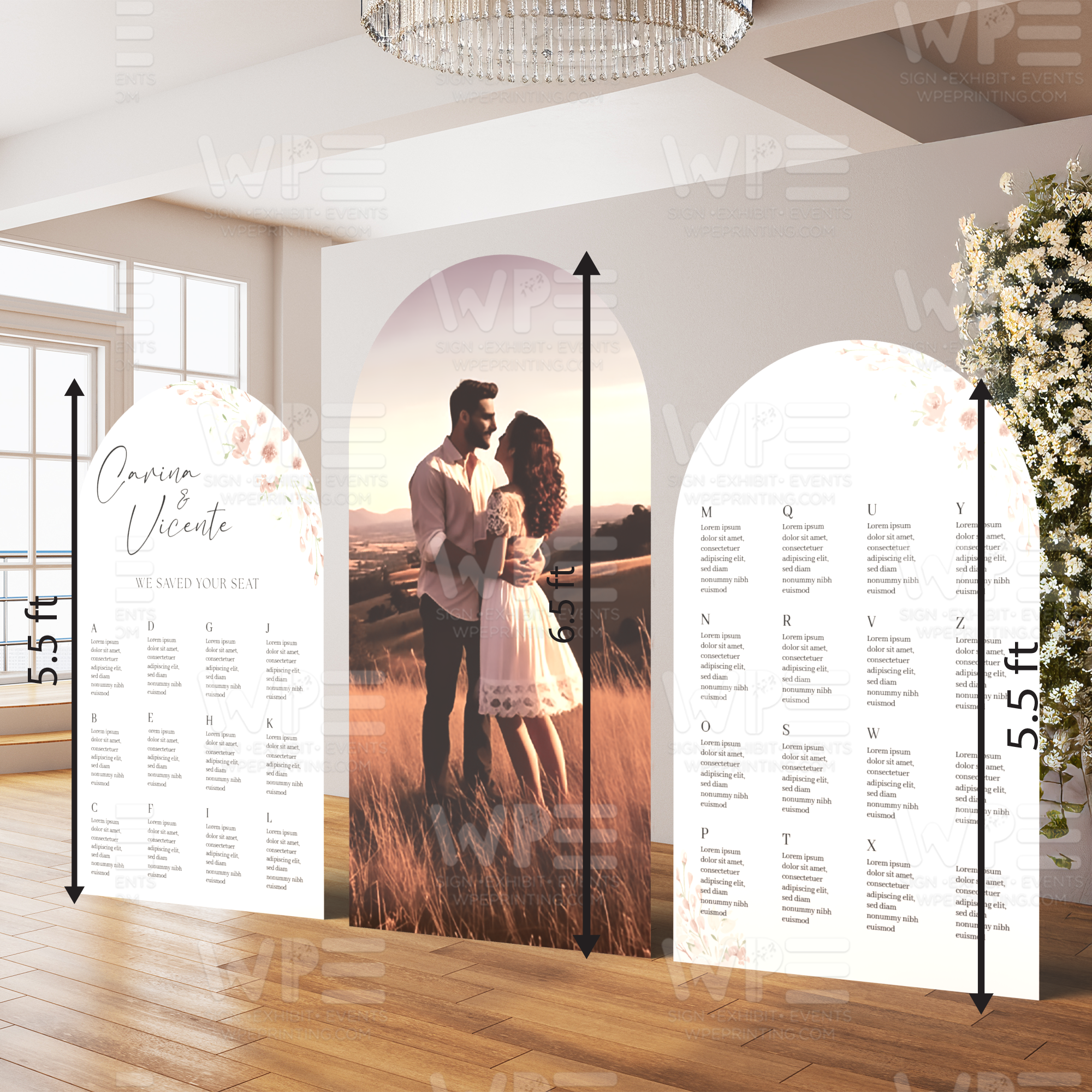 Seating Card Background Arch Seating Chart Backdrop Set – WPE Production