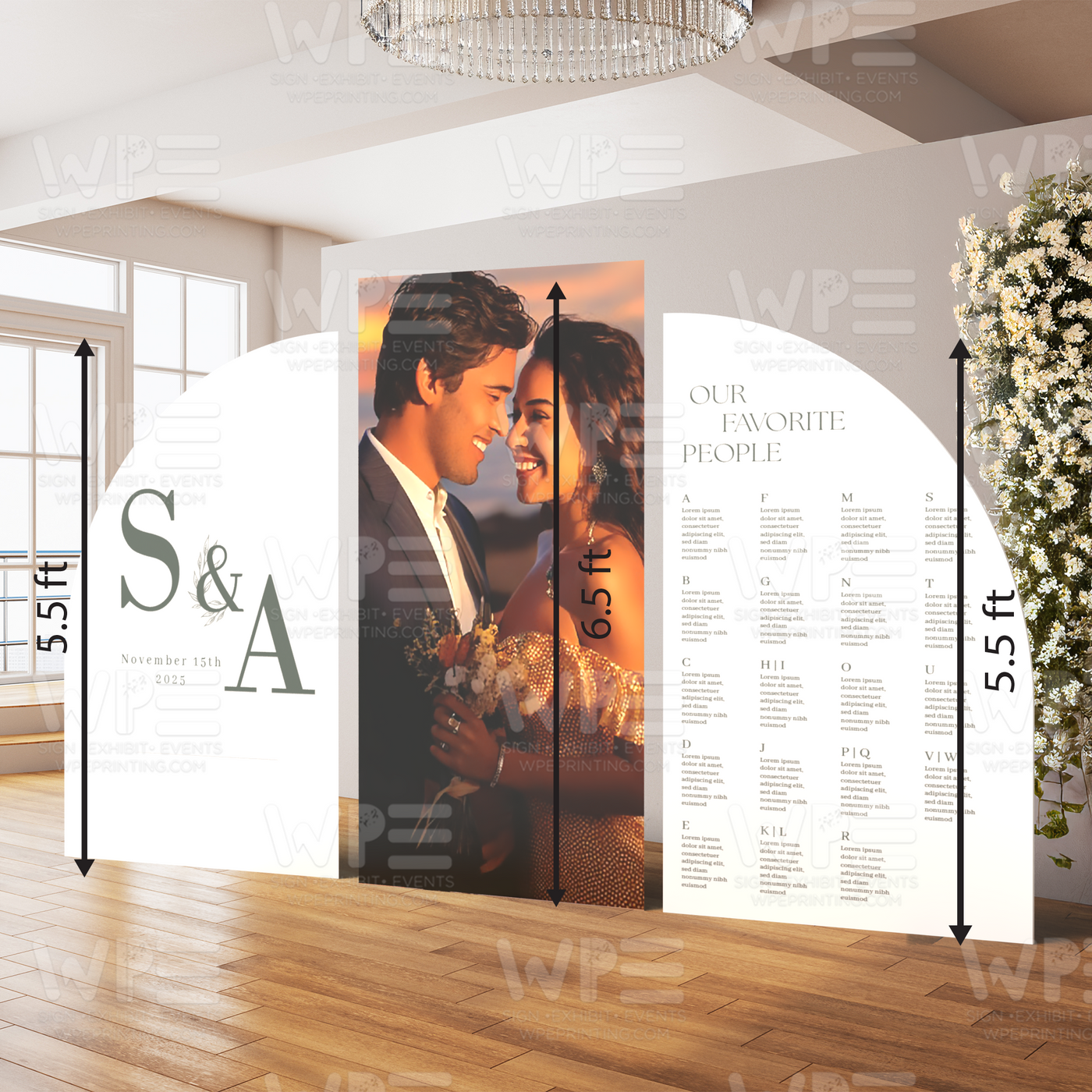 Half-Arch Seating Chart Backdrop Set – WPE Production