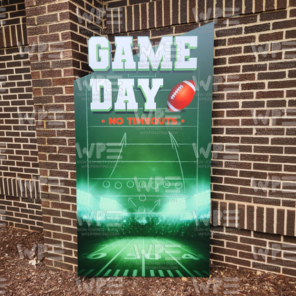 Game Day display sign featuring football imagery for major league baseball game day NFL events