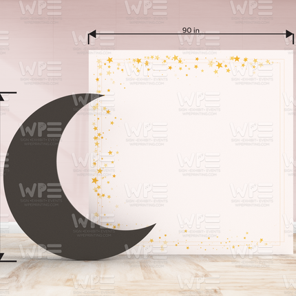 Over the Moon" Crescent Moon Backdrop