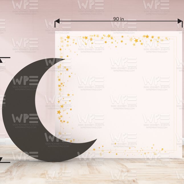 Over the Moon" Crescent Moon Backdrop