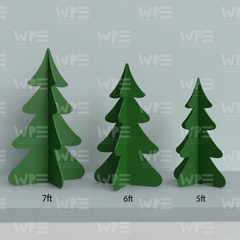 Personalized 3D Christmas decor set of green trees in sizes 5ft, 6ft, and 7ft for festive decoration Pine Tree Prop