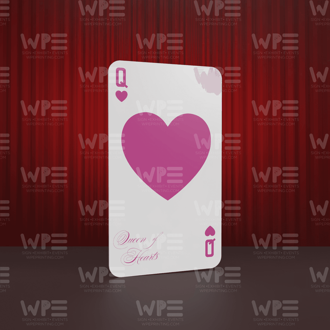 Queen of Hearts backdrop - playing card design for themed events and parties - Pink