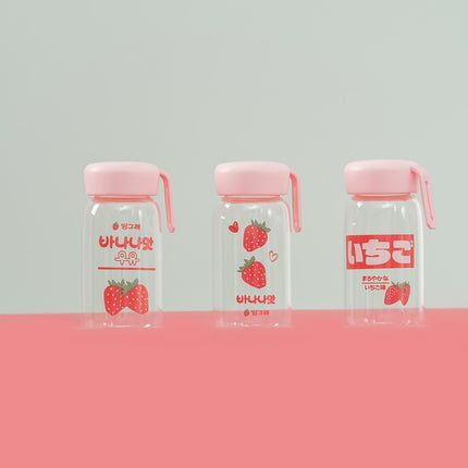 WPEProduction removable adhesive stickers featuring strawberry designs on clear jars with pink lids