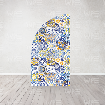 Vibrant the amalfi coast italy backdrop featuring intricate floral patterns and bright colors