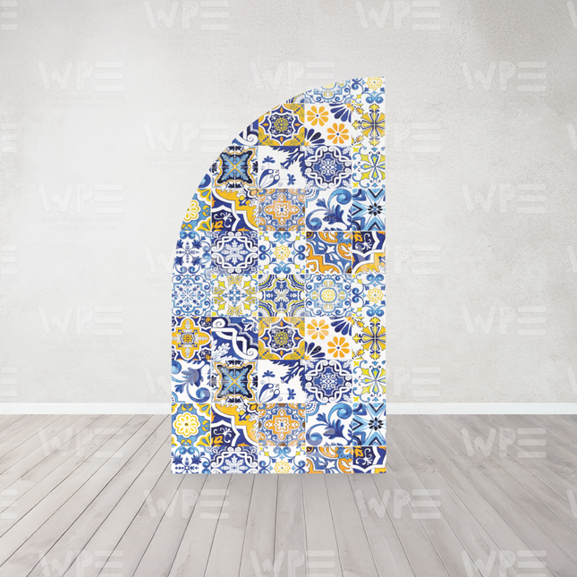 Vibrant the amalfi coast italy backdrop featuring intricate floral patterns and bright colors