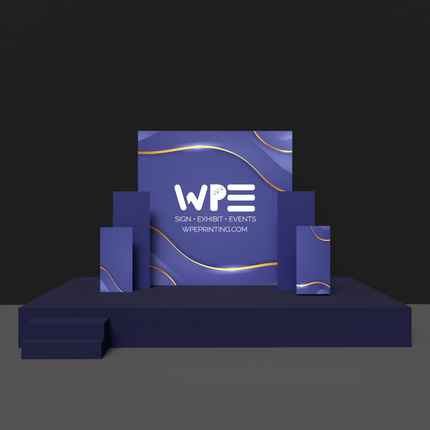 Custom stage backdrop set by WPE Production featuring modern designs for events and exhibitions