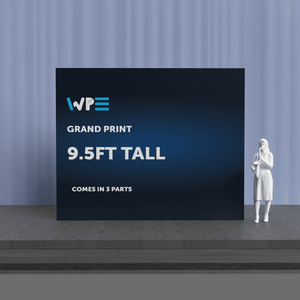 WPE Production XXL picture prints - Oversized 9ft Tall display stand in three parts