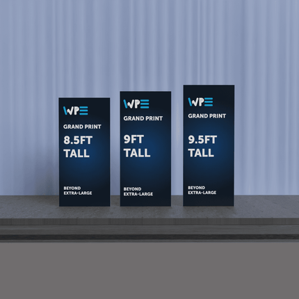 XXL picture prints - Oversized 9ft Tall Display with 8.5ft, 9ft and 9.5ft Tall Options for Grand Print Presentation