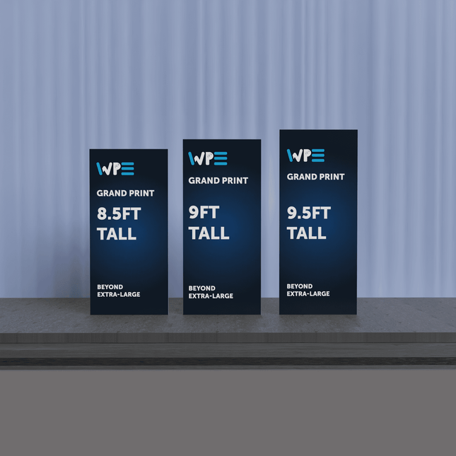 XXL picture prints - Oversized 9ft Tall Display with 8.5ft, 9ft and 9.5ft Tall Options for Grand Print Presentation